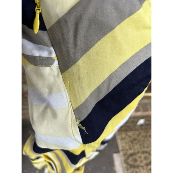 Jessica Simpson Women's Yellow Striped Halter Backless Pleated A-Line Dress 10 - Picture 9 of 11